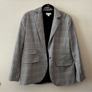 Topshop Black & White Checkered Gingham Blazer